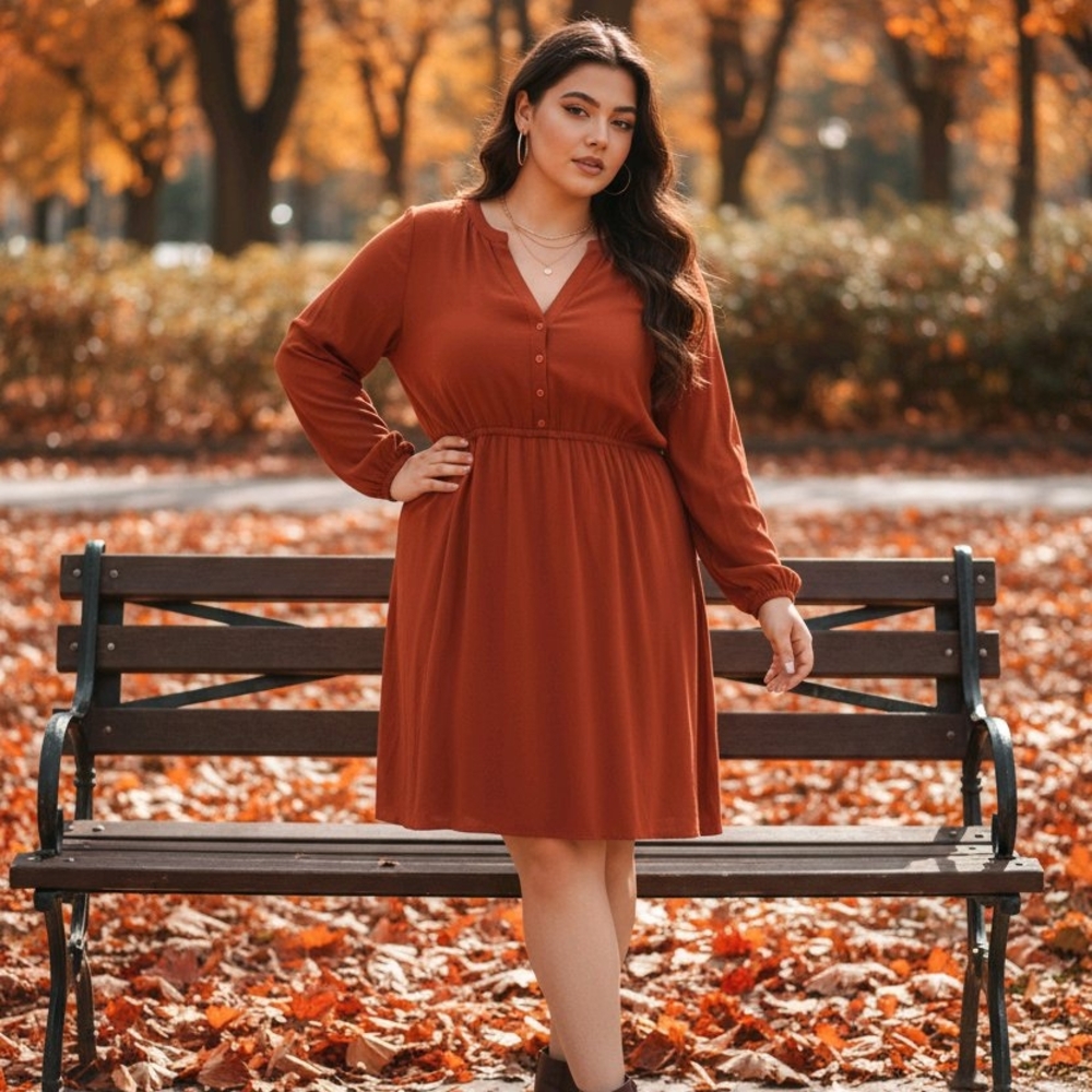 Maurices Rust Orange Dress Size 2XL XXL